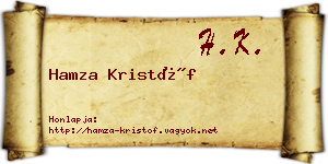 Hamza Kristóf névjegykártya