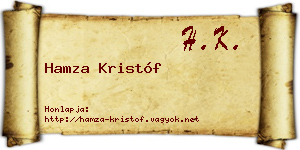 Hamza Kristóf névjegykártya