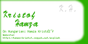 kristof hamza business card